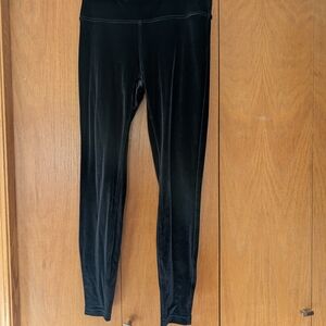Black Lululemon Wunder Lounge High Rise Velvet Leggings